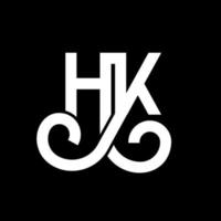 diseño de logotipo de letra hk sobre fondo negro. concepto de logotipo de letra de iniciales creativas hk. diseño de letra hh. hk diseño de letras blancas sobre fondo negro. logotipo de hk, hk vector