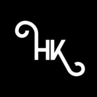 diseño de logotipo de letra hk sobre fondo negro. concepto de logotipo de letra de iniciales creativas hk. diseño de letra hh. hk diseño de letras blancas sobre fondo negro. logotipo de hk, hk vector