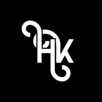 diseño de logotipo de letra hk sobre fondo negro. concepto de logotipo de letra de iniciales creativas hk. diseño de letra hh. hk diseño de letras blancas sobre fondo negro. logotipo de hk, hk vector