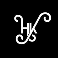 diseño de logotipo de letra hk sobre fondo negro. concepto de logotipo de letra de iniciales creativas hk. diseño de letra hh. hk diseño de letras blancas sobre fondo negro. logotipo de hk, hk vector