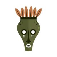 african mask with feather vector