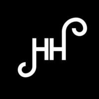 diseño del logotipo de la letra hh sobre fondo negro. concepto de logotipo de letra de iniciales creativas hh. diseño de letra hh. hh diseño de letras blancas sobre fondo negro. logotipo de hh, hh vector