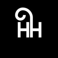 diseño del logotipo de la letra hh sobre fondo negro. concepto de logotipo de letra de iniciales creativas hh. diseño de letra hh. hh diseño de letras blancas sobre fondo negro. logotipo de hh, hh vector