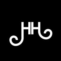 diseño del logotipo de la letra hh sobre fondo negro. concepto de logotipo de letra de iniciales creativas hh. diseño de letra hh. hh diseño de letras blancas sobre fondo negro. logotipo de hh, hh vector