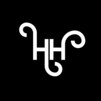 diseño del logotipo de la letra hh sobre fondo negro. concepto de logotipo de letra de iniciales creativas hh. diseño de letra hh. hh diseño de letras blancas sobre fondo negro. logotipo de hh, hh vector