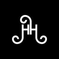 diseño del logotipo de la letra hh sobre fondo negro. concepto de logotipo de letra de iniciales creativas hh. diseño de letra hh. hh diseño de letras blancas sobre fondo negro. logotipo de hh, hh vector