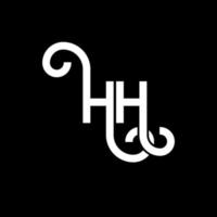 diseño del logotipo de la letra hh sobre fondo negro. concepto de logotipo de letra de iniciales creativas hh. diseño de letra hh. hh diseño de letras blancas sobre fondo negro. logotipo de hh, hh vector