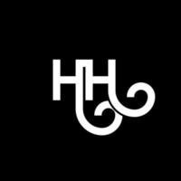 diseño del logotipo de la letra hh sobre fondo negro. concepto de logotipo de letra de iniciales creativas hh. diseño de letra hh. hh diseño de letras blancas sobre fondo negro. logotipo de hh, hh vector