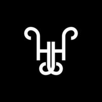 diseño del logotipo de la letra hh sobre fondo negro. concepto de logotipo de letra de iniciales creativas hh. diseño de letra hh. hh diseño de letras blancas sobre fondo negro. logotipo de hh, hh vector