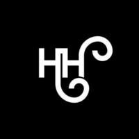 diseño del logotipo de la letra hh sobre fondo negro. concepto de logotipo de letra de iniciales creativas hh. diseño de letra hh. hh diseño de letras blancas sobre fondo negro. logotipo de hh, hh vector