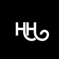 diseño del logotipo de la letra hh sobre fondo negro. concepto de logotipo de letra de iniciales creativas hh. diseño de letra hh. hh diseño de letras blancas sobre fondo negro. logotipo de hh, hh vector
