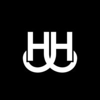 diseño del logotipo de la letra hh sobre fondo negro. concepto de logotipo de letra de iniciales creativas hh. diseño de letra hh. hh diseño de letras blancas sobre fondo negro. logotipo de hh, hh vector