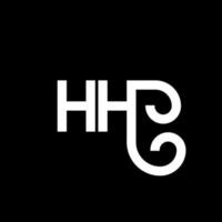 diseño del logotipo de la letra hh sobre fondo negro. concepto de logotipo de letra de iniciales creativas hh. diseño de letra hh. hh diseño de letras blancas sobre fondo negro. logotipo de hh, hh vector