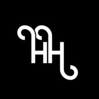 diseño del logotipo de la letra hh sobre fondo negro. concepto de logotipo de letra de iniciales creativas hh. diseño de letra hh. hh diseño de letras blancas sobre fondo negro. logotipo de hh, hh vector