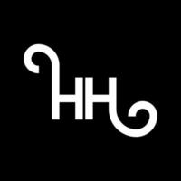 diseño del logotipo de la letra hh sobre fondo negro. concepto de logotipo de letra de iniciales creativas hh. diseño de letra hh. hh diseño de letras blancas sobre fondo negro. logotipo de hh, hh vector