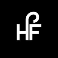 diseño de logotipo de letra hf sobre fondo negro. concepto de logotipo de letra de iniciales creativas hf. diseño de letras hf. diseño de letra hf blanco sobre fondo negro. hf, logotipo de hf vector