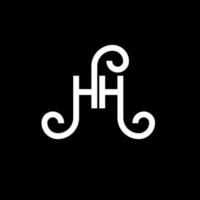 diseño del logotipo de la letra hh sobre fondo negro. concepto de logotipo de letra de iniciales creativas hh. diseño de letra hh. hh diseño de letras blancas sobre fondo negro. logotipo de hh, hh vector