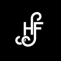 diseño de logotipo de letra hf sobre fondo negro. concepto de logotipo de letra de iniciales creativas hf. diseño de letras hf. diseño de letra hf blanco sobre fondo negro. hf, logotipo de hf vector