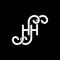 diseño del logotipo de la letra hh sobre fondo negro. concepto de logotipo de letra de iniciales creativas hh. diseño de letra hh. hh diseño de letras blancas sobre fondo negro. logotipo de hh, hh vector