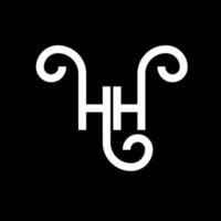 diseño del logotipo de la letra hh sobre fondo negro. concepto de logotipo de letra de iniciales creativas hh. diseño de letra hh. hh diseño de letras blancas sobre fondo negro. logotipo de hh, hh vector