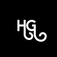 HG letter logo design on black background. HG creative initials letter logo concept. hg letter design. HG white letter design on black background. H G, h g logo vector