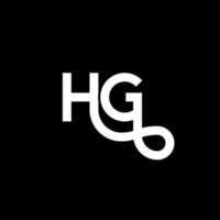 HG letter logo design on black background. HG creative initials letter logo concept. hg letter design. HG white letter design on black background. H G, h g logo vector