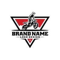emblema de la insignia de motocross deportivo de aventura logotipo listo para usar vector
