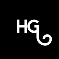 HG letter logo design on black background. HG creative initials letter logo concept. hg letter design. HG white letter design on black background. H G, h g logo vector