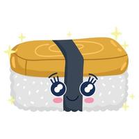 funny sushi kawaii vector