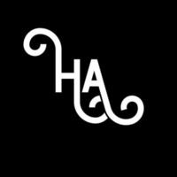 HA letter logo design on black background. HA creative initials letter logo concept. ha letter design. HA white letter design on black background. H A, h a logo vector