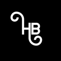 diseño de logotipo de letra hb sobre fondo negro. concepto de logotipo de letra de iniciales creativas hb. diseño de letras hb. hb diseño de letras blancas sobre fondo negro. hb, logotipo de hb vector