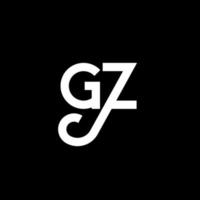 diseño de logotipo de letra gz sobre fondo negro. concepto de logotipo de letra inicial creativa gz. diseño de letras gz. gz diseño de letras blancas sobre fondo negro. gz, logotipo de gz vector