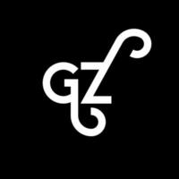 diseño de logotipo de letra gz sobre fondo negro. concepto de logotipo de letra inicial creativa gz. diseño de letras gz. gz diseño de letras blancas sobre fondo negro. gz, logotipo de gz vector