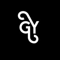 diseño de logotipo de letra gy sobre fondo negro. concepto de logotipo de letra de iniciales creativas gy. diseño de letras gy. gy diseño de letras blancas sobre fondo negro. logotipo de gy, gy vector