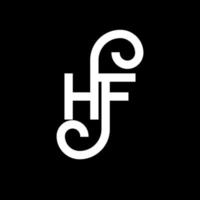 diseño de logotipo de letra hf sobre fondo negro. concepto de logotipo de letra de iniciales creativas hf. diseño de letras hf. diseño de letra hf blanco sobre fondo negro. hf, logotipo de hf vector