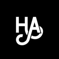 HA letter logo design on black background. HA creative initials letter logo concept. ha letter design. HA white letter design on black background. H A, h a logo vector