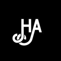 HA letter logo design on black background. HA creative initials letter logo concept. ha letter design. HA white letter design on black background. H A, h a logo vector