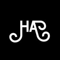 HA letter logo design on black background. HA creative initials letter logo concept. ha letter design. HA white letter design on black background. H A, h a logo vector