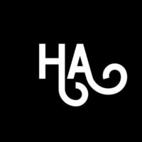 HA letter logo design on black background. HA creative initials letter logo concept. ha letter design. HA white letter design on black background. H A, h a logo vector