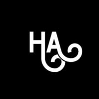 HA letter logo design on black background. HA creative initials letter logo concept. ha letter design. HA white letter design on black background. H A, h a logo vector