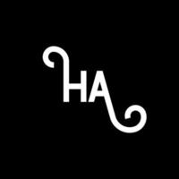 HA letter logo design on black background. HA creative initials letter logo concept. ha letter design. HA white letter design on black background. H A, h a logo vector