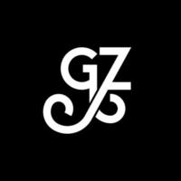GZ letter logo design on black background. GZ creative initials letter logo concept. gz letter design. GZ white letter design on black background. G Z, g z logo vector
