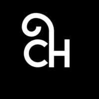 diseño del logotipo de la letra ch sobre fondo negro. ch creative iniciales carta logo concepto. diseño de letra ch. ch diseño de letras blancas sobre fondo negro. ch, logotipo de ch vector