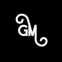 GM letter logo design on black background. GM creative initials letter logo concept. gm letter design. GM white letter design on black background. G M, g m logo vector