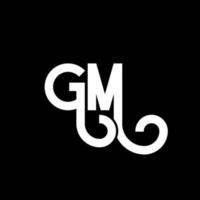 diseño de logotipo de letra gm sobre fondo negro. concepto de logotipo de letra de iniciales creativas gm. diseño de letra gm. gm diseño de letras blancas sobre fondo negro. gm, logotipo de gm vector