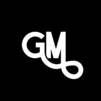 diseño de logotipo de letra gm sobre fondo negro. concepto de logotipo de letra de iniciales creativas gm. diseño de letra gm. gm diseño de letras blancas sobre fondo negro. gm, logotipo de gm vector