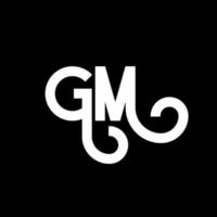 diseño de logotipo de letra gm sobre fondo negro. concepto de logotipo de letra de iniciales creativas gm. diseño de letra gm. gm diseño de letras blancas sobre fondo negro. gm, logotipo de gm vector