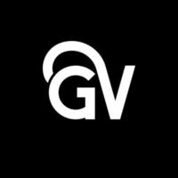 diseño de logotipo de letra gv sobre fondo negro. concepto de logotipo de letra de iniciales creativas gv. diseño de letra gv. gv diseño de letras blancas sobre fondo negro. gv, logotipo de gv vector