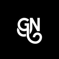 diseño de logotipo de letra gn sobre fondo negro. concepto de logotipo de letra de iniciales creativas gn. diseño de letra gn. gn diseño de letra blanca sobre fondo negro. gn, logotipo de gn vector