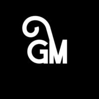 diseño de logotipo de letra gm sobre fondo negro. concepto de logotipo de letra de iniciales creativas gm. diseño de letra gm. gm diseño de letras blancas sobre fondo negro. gm, logotipo de gm vector